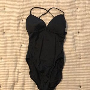 JCrew.  Black,  One piece swimsuit.